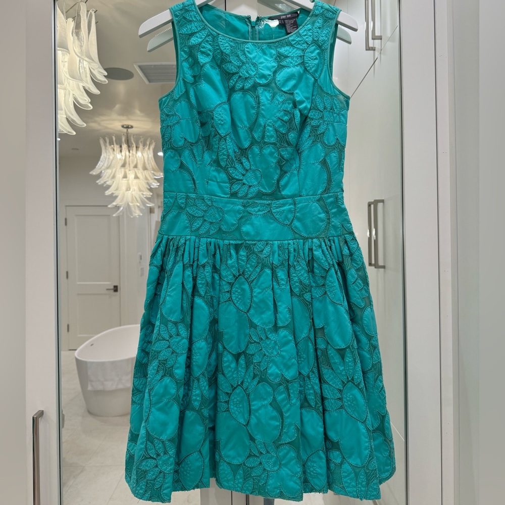 Elegant Per Se Teal Lace Dress - Size 2 - Picture 6 of 7